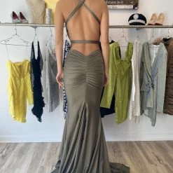 Atria V Neck Backless Bodycon Gown Influencer Style
