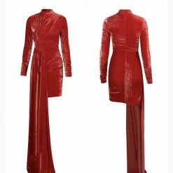 Jessica Bara Scarlette Velvet Draped Bodycon Dress Birthday Suit