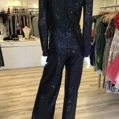 The Event Shop Jessica Bara Aneta V Neck Sequin Jumpsuit