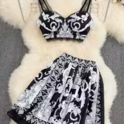 Jessica Bara Jesscia Bara Tamara Crop Top And Skirt Two Piece Set