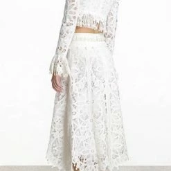 Jessica Bara Marla Lace Top And Skirt Two Piece Set Influencer Style