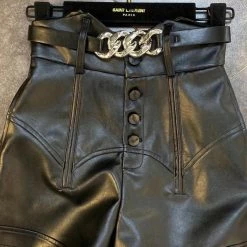 Jessica Bara Miles High Waisted Faux Leather Shorts