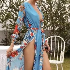 Summer Lovin' Jessica Bara Raiden Belted Maxi Dress Cover Up