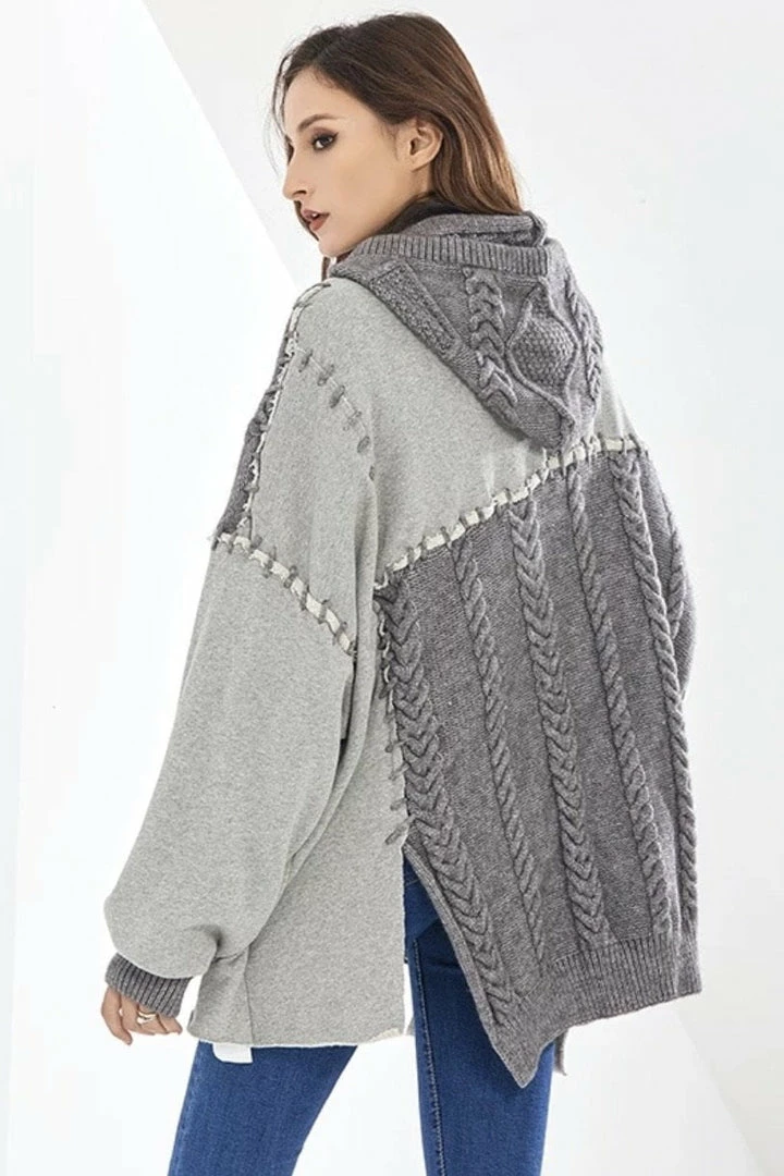 Reve Doll Essentials Jessica Bara Sienna Cable Knit Zip Up Jacket