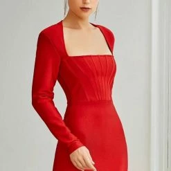 Jessica Bara Emma Long Sleeve Bandage Mini Dress Birthday Suit