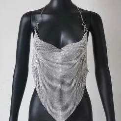 Jessica Bara Reed Chain Halter Top Tops