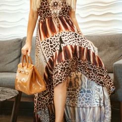 Colors Of Fashion Hi-Low Leopard Dress