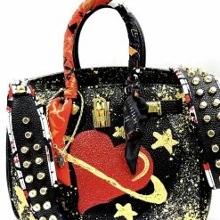Reve Doll Essentials Anca Barbu Handpainted Space Heart Handbag