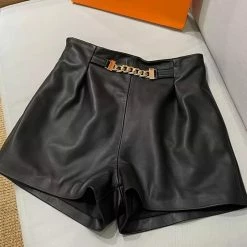 Reve Doll Essentials Jessica Bara Savannah Metal Chain Leather Shorts