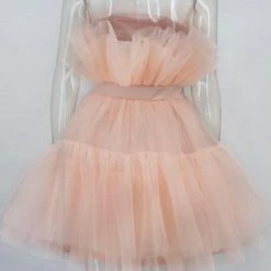 The Event Shop Jessica Bara Annabelle Tulle Pleated Ruffle Mini Dress