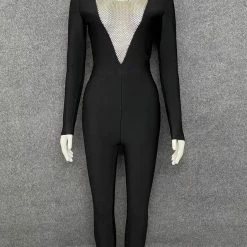 Jessica Bara Nadine Long Sleeve Crystal Jumpsuit The Event Shop