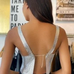 Jessica Bara King Chainmail Cropped Tank Top