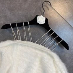 Birthday Suit Jessica Bara Layla Rhinestone Strappy Fuzzy Sweater