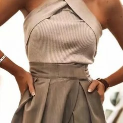 Jessica Bara Josephine Knitted Criss Crosss Halter Tank Top Reve Doll Essentials