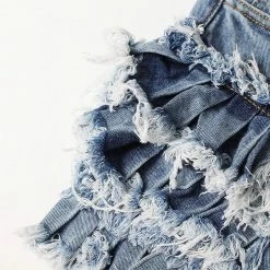 Reve Doll Essentials Jessica Bara Callipoe High Waisted Ruffle Denim Shorts