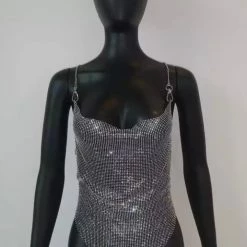 Jessica Bara Reed Chain Halter Top Tops