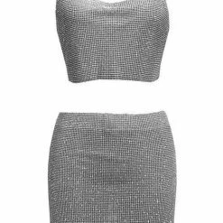 Jessica Bara Tracee Rhinestone Chainmail Two Piece Set