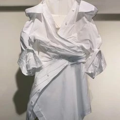 Jessica Bara Sejal Asymmetrical Shirt Dress