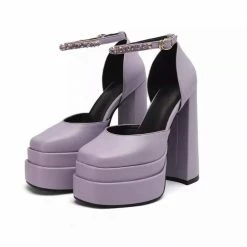 Reve Doll Essentials Jessica Bara Wanda Rhinestone Ankle Strap Platform Heels