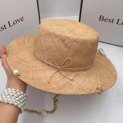 Jessica Bara Sammie Straw Chain Sun Hat