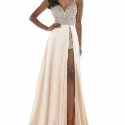 Colors Dress Sequin Satin Overskirt Gown