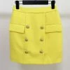 The 9-5 Shop Jessica Bara Betsy Gold Button Mini Skirt