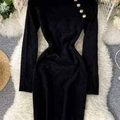 The 9-5 Shop Jessica Bara Zola High Neck Knitted Midi Dress