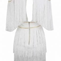 Jessica Bara Maureen Short Sleeve Fringe Mini Dress The Event Shop