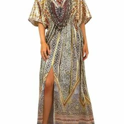 Summer Lovin' Colors Of Fashion Satin Kaftan Maxi Dress