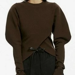 Jessica Bara Isaias Long Puff Sleeve Knit Top