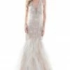 Colors Dress Beaded Mesh Ruffle Mermaid Gown The Event Shop