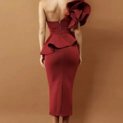 Jessica Bara Emmarie One Shoulder Ruffle Bodycon Two Piece Set Best Sellers