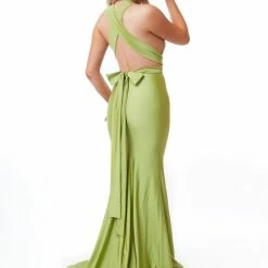 The Event Shop Atria Back Tie Deep V Gown