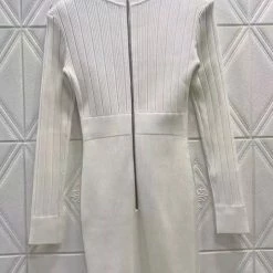 Jessica Bara Melida Long Sleeve High Neck Knit Dress