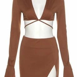 Jessica Bara Elaina Strappy Top And Skirt Two Piece Set