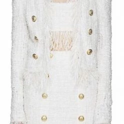 Influencer Style Jessica Bara Blaire Tweed Fringe Two Piece Set