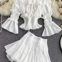 Jessica Bara Ollie Off The Shoulder Top And Skirt Two Piece Set