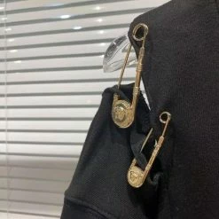 Jessica Bara Kamdyn Long Sleeve Metal Pin Pullover Tops