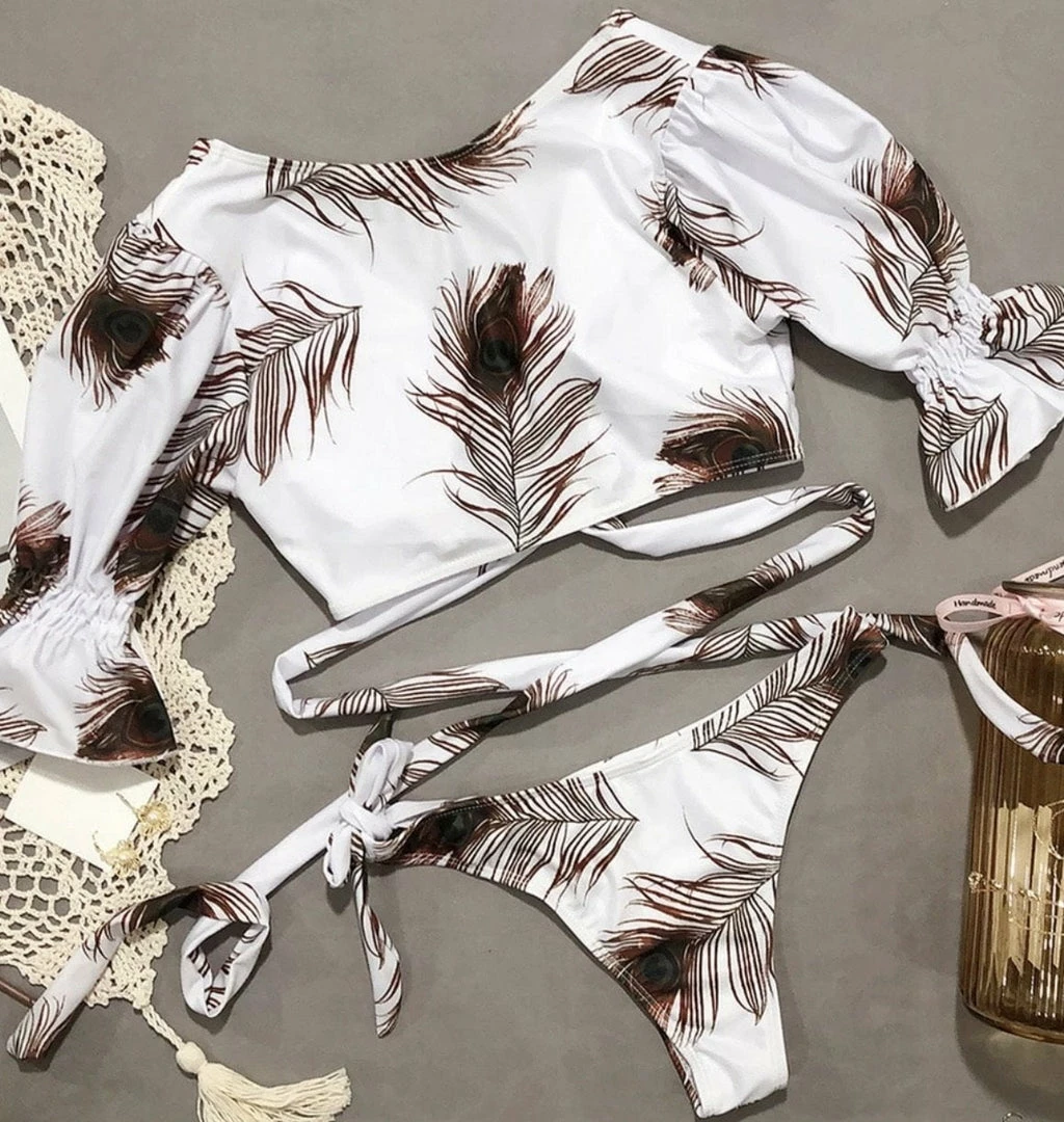 Jessica Bara Viva Short Sleeve Printed Bikini Set Poolside Essentials