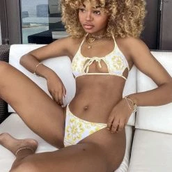 Influencer Style Jessica Bara Radia Printed Cut Out Bikini Set
