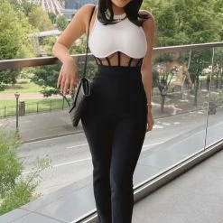 Jessica Bara Jaxtyn Sleeveless Bandage Jumpsuit