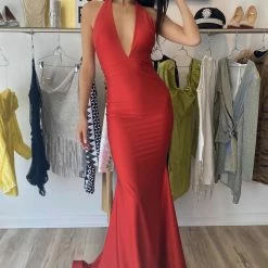 Atria Halter Neck Bodycon Gown The Event Shop