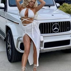 Jessica Bara Samara Strappy Top & Skirt Two Piece Set