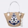 Summer Lovin' Jessica Bara Sally Handmade Sequin Anchor Bucket Palm Bag