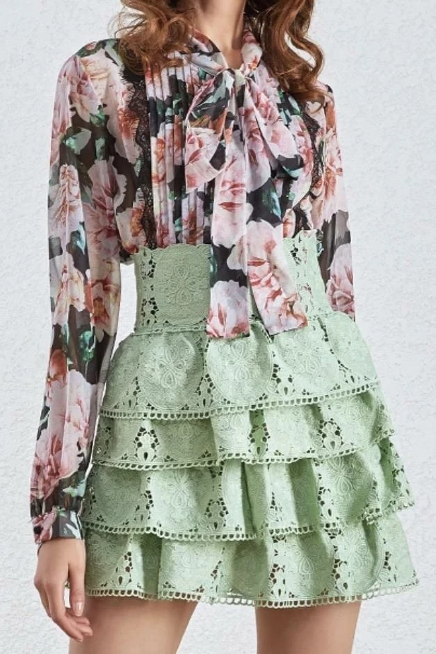 Jessica Bara Natasha High Waisted Eyelet Mini Skirt Reve Doll Essentials