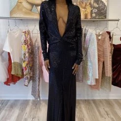 Influencer Style Jessica Bara Amanie Long Sleeve 3 Way Glitter Gown