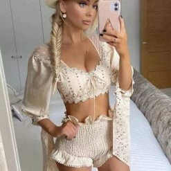 Jessica Bara Kadience Crop Top And Shorts Two Piece Set