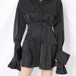 Summer Lovin' Jessica Bara Monte Long Sleeve Pleated Mini Dress