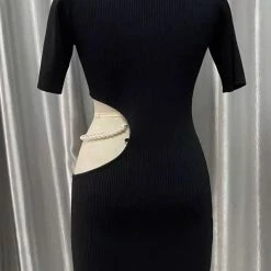 Influencer Style Jessica Bara Lyndsey Pearl Cut Out Bodycon Mini Dress