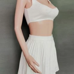 Jessica Bara Opal Crop Top And Pleated Skirt Two Piece Set